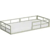 VitaliSpa Bodenbett aus Metall Minno Greige 90x200 mit Matratze, Model 57755