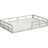 VitaliSpa Bodenbett aus Metall Minno Greige 120x200 mit Matratze, Model 57759