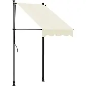 vidaXL Markise Einziehbar Creme 100x150 cm Stoff und Stahl