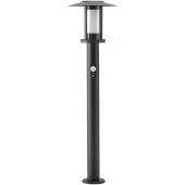 LINDBY LED-Wegelampe Gregory, 76cm, Sensor, dunkelgrau, IP44