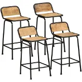 vidaXL Barhocker 4 Stk. 46x35,5x80 cm Raues Mango Massivholz