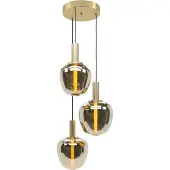 Eglo Fruitera Hängelampe gold Ø45cm 3-flg. CCT - , Fruitera, dimmbar, Gold / Messing, für Wohnzimmer, Glas, Modern