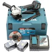 Makita Akku-Winkelschleifer "DGA511RTJ" Set, inkl. Akku, Ladegerät, Aufbewahrungskoffer und weiterem Zubehör