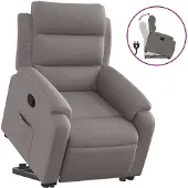 vidaXL Relaxsessel mit Aufstehhilfe Taupe Stoff