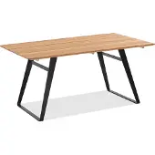 Niehoff Ebla wetterfester Outdoor Esstisch mit Stahlgestell und Teakholzplatte