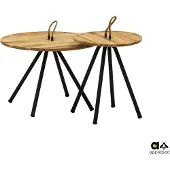 Apple Bee Elle Kaffeetisch 2er Set Aluminium/Teak
