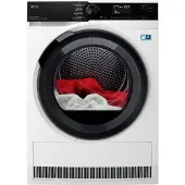 AEG TR9T75680, Freistehend, Frontlader, Wärmepumpe, Weiß, Drehregler, Rechts