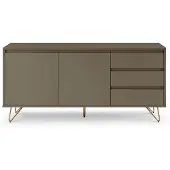SalesFever Sideboard mit 2 Türen und 3 Schubladen Holzwerkstoff Metallgestell Gold