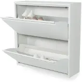 Spinder Schuhschrank DESIGN "Billi Schuhklapper", weiß, B:75cm H:77,5cm T:23cm, Metall, Schränke, Schuhschrank, Metall, Breite 75 cm, Höhe 77,5 cm, 2 Klappen