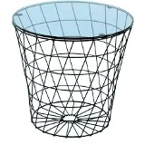 Concept Embudo Beistelltisch Schwarz Grauglas