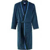 Cawö Bademantel 4839 Kimono Blau Schwarz Herren-56