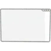 Playroom Whiteboard PLAYBOARD, e3-emaillierter Stahl, weiß, Recycling-PET-Rahmen grau, B 750 x H 500 mm