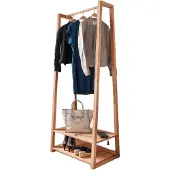 TPT Möbel BERN Garderobe Kernbuche massiv inkl. 2 Ablageböden