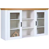 Inter Link Maluno Aufsatz Vitrine Massivholz Kiefer Weiß/Oak Colori
