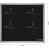 Bosch Serie 6 PVQ645HB1E, Schwarz, Integriert, 60 cm, Zonen-Induktionskochfeld, Glaskeramik, 4 Zone(n)
