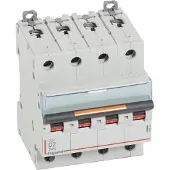Legrand 409843 DX3 Leitungsschutzschalter D-Charakteristik, 2A, 4-polig, 25kA, 400VAC, 4TE