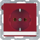 Berker Steckdose SCHUKO mit Beschriftungsfeld Q.1/Q.3 rot, samt