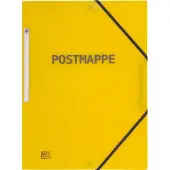 Pierre by Elba Postmappe, DIN A4, PP, transparent-gelb Eckspannermappe mit aufgeklebtem Rückenschild, Aufschrift