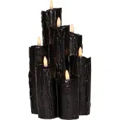 Annas collection Tropfkerze 7x3D-Flamme 25,5x15 cm schwarz (zwart)