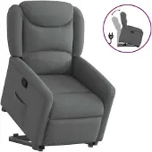 vidaXL Relaxsessel mit Aufstehhilfe Dunkelgrau Stoff