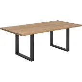 SIT Möbel Baumkante-Esstisch 160 x 90 cm | Tischplatte natur Wildeiche | Gestell Metall antikschwarz | B 160 x T 90 x H 76 cm | 07107-26 | Serie TABLES & CO