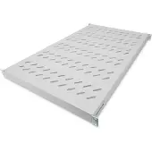 Digitus Fachboden mit variablen Befestigungsschienen zum Festeinbau in 483 mm (19")-Schränke, Regalboden, Grau, 1 Stück(e), 4,33 kg
