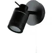 Licht-Erlebnisse Deckenspot Metall GU10 IP44 D: 10 cm rund verstellbar Schwarz matt Retro Wandspot