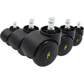 Hjh OFFICE 5x ROLO ESD 11mm/50mm Hartböden - Stuhlrollen Schwarz