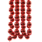 Décoris Perlenkette Band Girlande Kunststoff Ø.2 cm L.2,7 m weihnachtsrot