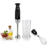 Gorenje HBX602RLBK Stabmixer RetroLine Schwarz, 2 Geschwindigkeitsstufen, Messbecher und Schneebesenaufsatz, 600 W