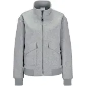 MADELEINE Kurzjacke "Blousonjacke Eleganter Damenblouson mit Melange-Optik" überschnitte Schulter, Strickbündchen an Arm und Saum