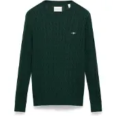 Gant Pullover Cotton Cable C-Neck Herren Tartan Green-M