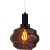 Masterlight Pendelleuchte Porto 1-flammig Glas Rot-Transparent Ø24cm