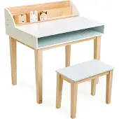 Tender Leaf Toys Desk and Chair, Blau, Weiß, Holz, Gummibaumholz, Holz, 3 Jahr(e), Junge/Mädchen, 750 mm, 755 mm