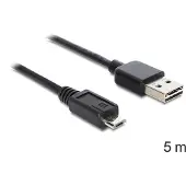 DeLOCK EASY-USB - USB-Kabel - Micro-USB Typ B (M) zu USB (M) - USB 2.0 - 5 m - Schwarz
