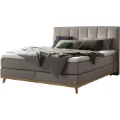 Hasena Boxspringbett Stefania grey Holz Eiche bright 200x200 : Topper - Glamour Top (soft)