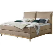 Hasena Boxspringbett Imelda mit Kissen sand Holz Eiche bright 200x200 : Topper - Lovely Top (fest)