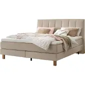 Hasena Boxspringbett Reina sand Füße Eiche bright 160x200 : Topper - Lovely Top (fest)
