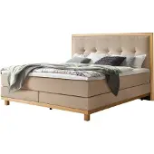 Hasena Boxspringbett Cecilia sand Holz Eiche bright 200x200 : Topper - Lovely Top (fest)