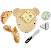 Tender Leaf Toys Holzspielzeug - Schneidebrett mit Käse - 15 Teile - - One Size - Spiellebensmittel