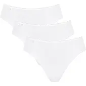 Sloggi Taillenslip "24/7 Cotton" 3er Pack, elastischer Bund mit Spitze, flache Nähte