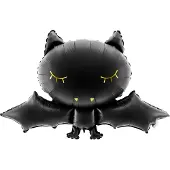 Party Deco Ballons Folienballon Fledermaus 80 x 52 cm, Schwarz