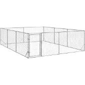 vidaXL Outdoor-Hundezwinger mit Tür 3x4x1 m Verzinkter Stahl