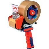 TESA Packband-Abroller 6500 low-noise, Metall, Softgriff, einziehbare Klinge, bis 50 mm Rollenbreite, max. Ø 125 mm