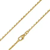 Trendor 21012 Halskette 925 Silber Vergoldet Diamantierte Ankerkette 1,75 mm