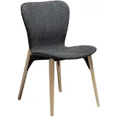 Ebuy24 (2er Set) Paragon Dan-Form Esszimmerstuhl Bouclé schwarz.
