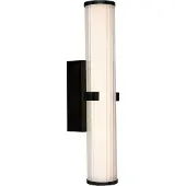 Licht-Erlebnisse LED Spiegelleuchte Glas Metall dimmbar IP44 3000 K warmweißes Licht 1309 lm 43 cm hoch Schwarz länglich