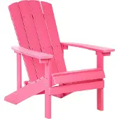Beliani Gartenstuhl Rosa Kunstholz Breite Armlehnen Muskoka Adirondack Stil Terrasse Outdoor