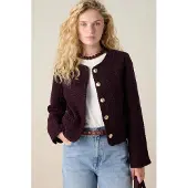 Sissy-Boy Bouclé-Jacke - Dunkelrot | Größe: S