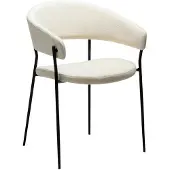 Ebuy24 (2er Set) Reboot Dan-Form Esszimmerstuhl mit Armlehnen Bouclé beige.